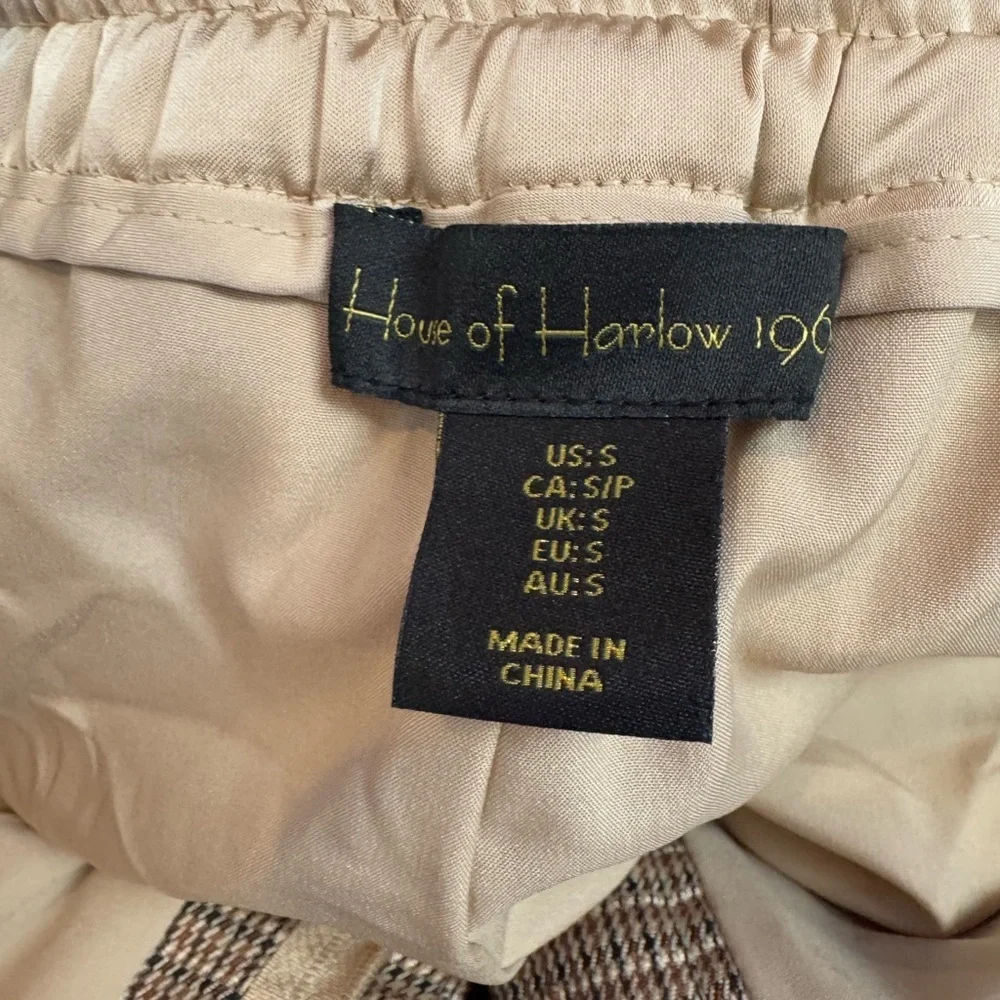 NEW House of Harlow 1960 Cropped‎ Top Wide Leg Pants Set in Brown Size Small